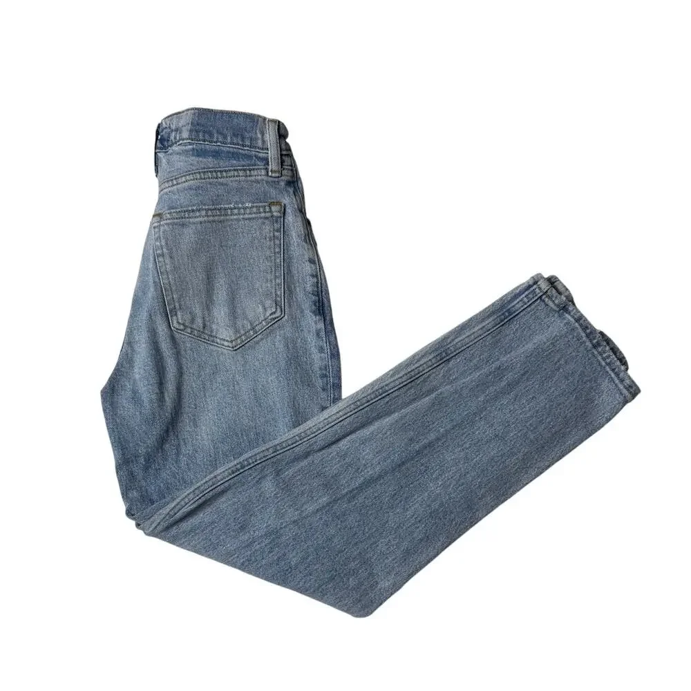 Abercrombie 90s Straight Ultra High Rise Distressed Jeans 26 - Picture 3 of 11